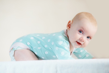 Portrait of a four months old babyの写真素材