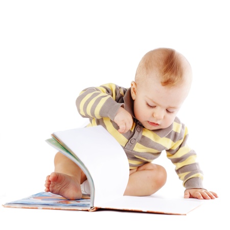 Portrait of lovely baby studio shotの写真素材