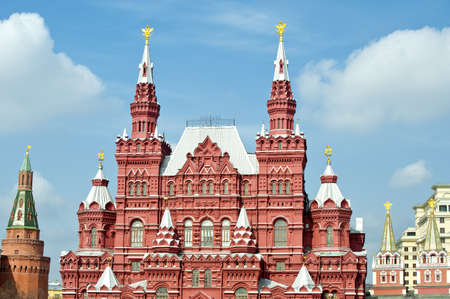 Building of the Historical museum on Red Square in Moscow, taken on April 2012