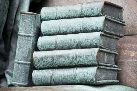 Bronze books as sculpture fragment. の写真素材