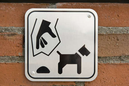 Clean up  sign for owners of pets  Taken in Copenhagen, Denmark  の写真素材