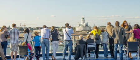 Passangers of cruise ship arrive in Helsinki, Finland. Taken on July 2012.のeditorial素材