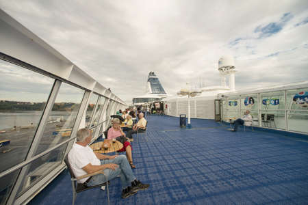 Passanger on board the scandinavian cruise ship  Taken in Sweden on August 2012のeditorial素材
