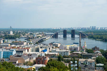 View of Dnepr river in Kievの写真素材