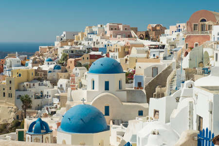 View on Oia in Santorini island, Greece.のeditorial素材