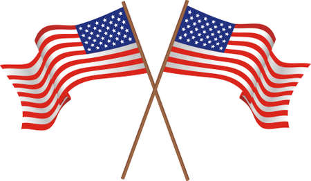 Illustration of two flags of the USAのイラスト素材