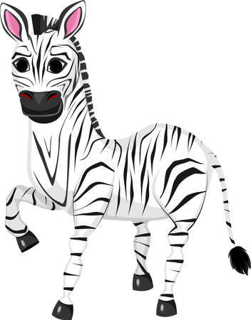 Illustration of funny zebra cartoonのイラスト素材