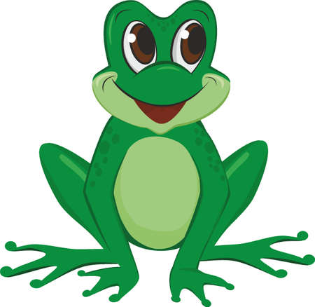 Cute frog cartoon isolated on white backgroundのイラスト素材