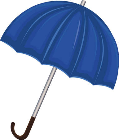 Blue open umbrella isolated on white background. Vector illustrationのイラスト素材