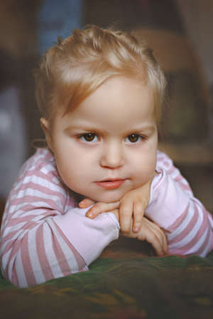 little girl is posingの写真素材