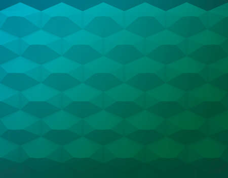 Abstract background of hexagons on blue with green background.