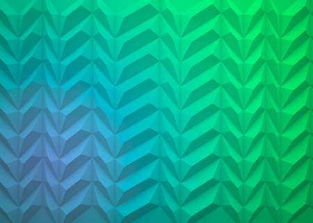 Abstract background of pyramids on blue with green background.の写真素材
