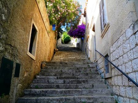 Street in Old Town of Dubrovnik, Croatiaの写真素材