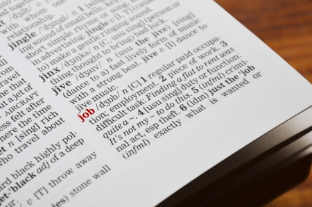 Word JOB focused red in dictionaryの写真素材