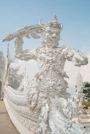 The figure of a soldier in the Wat Rong Khun in Chiang Rai, Thailandの写真素材