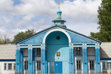 The wooden building of the old church in the town of Shelekhov, Irkutsk regionの写真素材