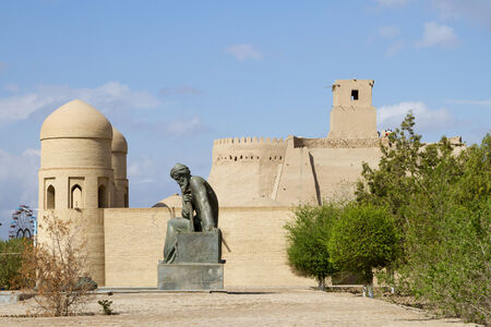 The area in front of the Fortress in the old city of Khiva, Uzbekistanの写真素材
