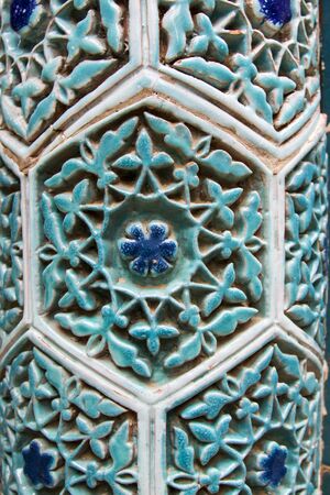 Fragments ornaments on the walls of religious buildings in Uzbekistanの写真素材