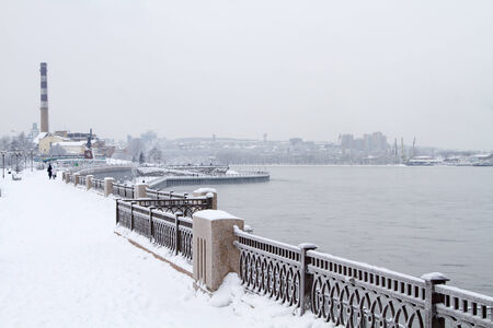 Embankment of the Angara River in Irkutskの写真素材