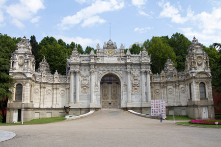 ISTANBUL - JULY 4  Sultan Gate Dolmabahce Palace in Istanbul on July 4, 2014 in Istanbul のeditorial素材