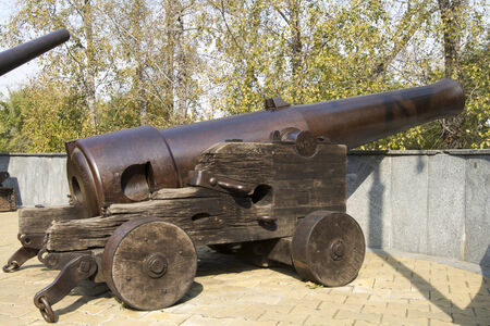 Old coastal gun in a museum in Khabarovskのeditorial素材