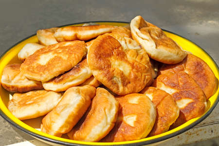 Belyashi - Russian fried meat piesの写真素材