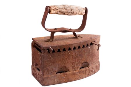 One of the first cordless iron - iron working on hot coals