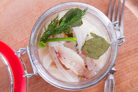 Saguday of Baikal omul with onions and peppersの写真素材