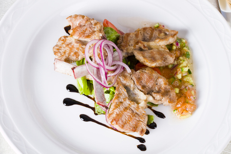 Delicate lamb ribs grilledの写真素材
