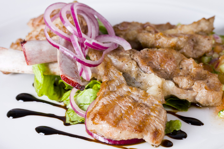 Delicate lamb ribs grilledの写真素材