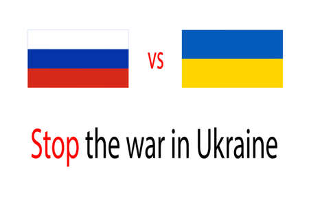 Flag of Russia and Ukraine. Stop the war in Ukraineのイラスト素材