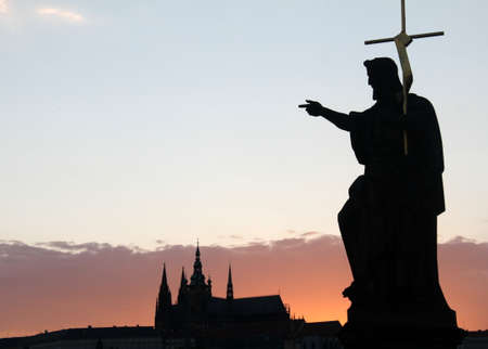Sunset in Pragueの写真素材