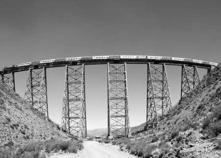 Clouds Train, La Polvorilla bridge, Salta, Argentinaの写真素材