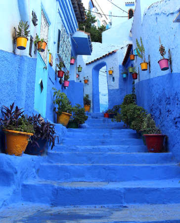 Chefchaouen medina streets, Moroccoの写真素材