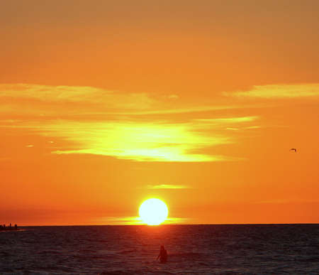 Sunset in Varadero beach, Cubaの写真素材