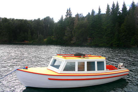 Villa la Angostura port, Nahuel Huapi lake, Argentinaの写真素材