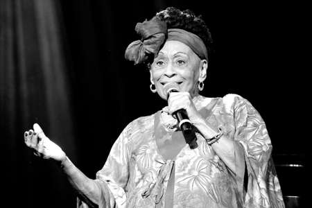 Buenos Aires, Argentina, May 17, 2018. The Queen Omara Portuondo and the Buena Vista Social Club perform at the legendary Luna Park stadiumのeditorial素材