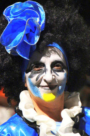 Carmelo, Uruguay, March 03, 2019. The faces of Carmelo´s carnival.のeditorial素材