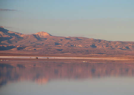 Reflection in Uyuni salt flat.の写真素材