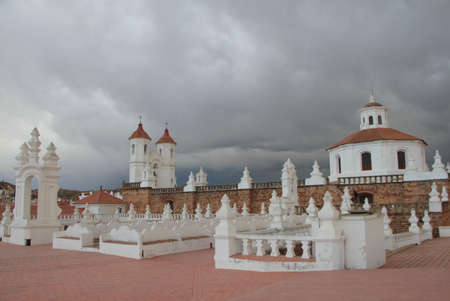 Roof os San Felipe Neri church, Sucre, Boliviaの写真素材