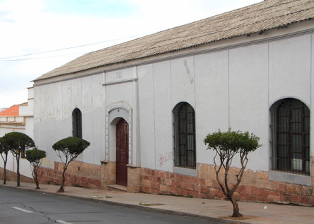 Historic houses of Sucre city, Bolivia.の写真素材