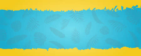 Elegant summer banner with tropical leaf ornamentのイラスト素材