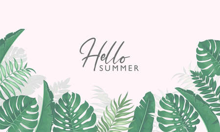 Elegant floral banner with a summer themeのイラスト素材
