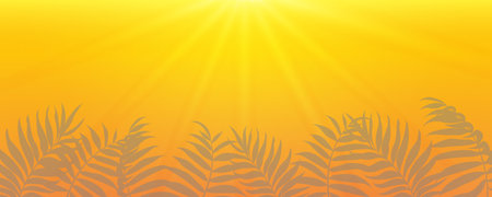 Abstract summer banner with palm leaves backgroundのイラスト素材