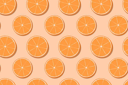 Hand drawn orange fruit seamless pattern design