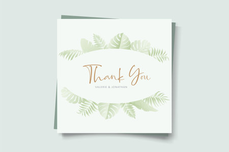 Wedding invitation template with tropical palm leaf designのイラスト素材