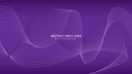 Abstract elegant purple background with flowing line wavesのイラスト素材