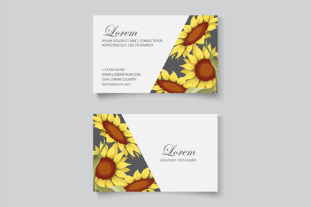 Beautiful floral business card templateのイラスト素材