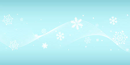 Christmas background with snowflakes and wavy linesのイラスト素材