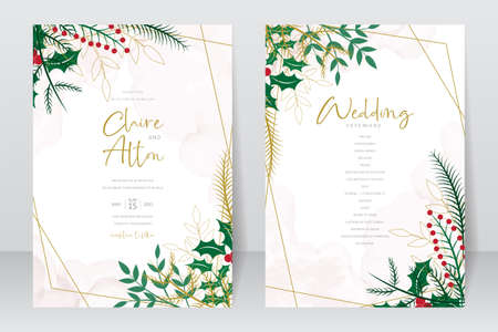 Hand drawn wedding invitation card designのイラスト素材